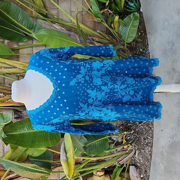 Johnny Was blue embordiered blouse extra small - Picture 1 of 10